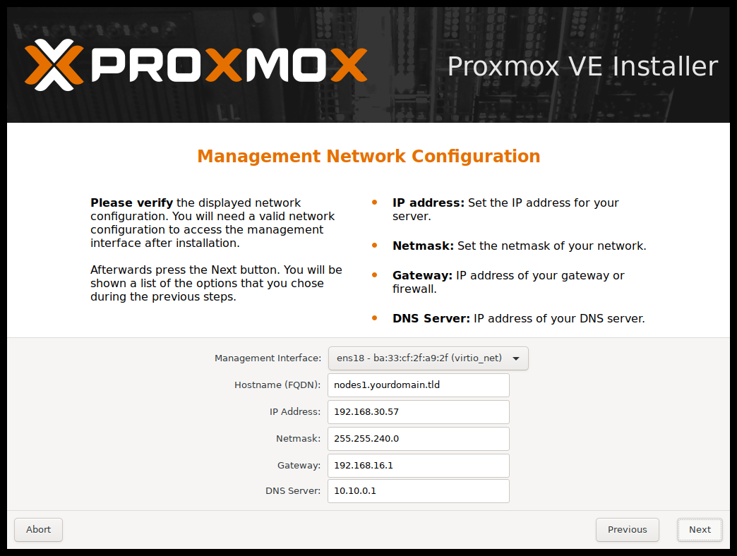 PVE Normal Network Setup