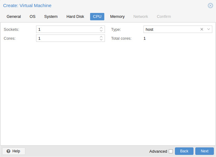 Create VM - CPU