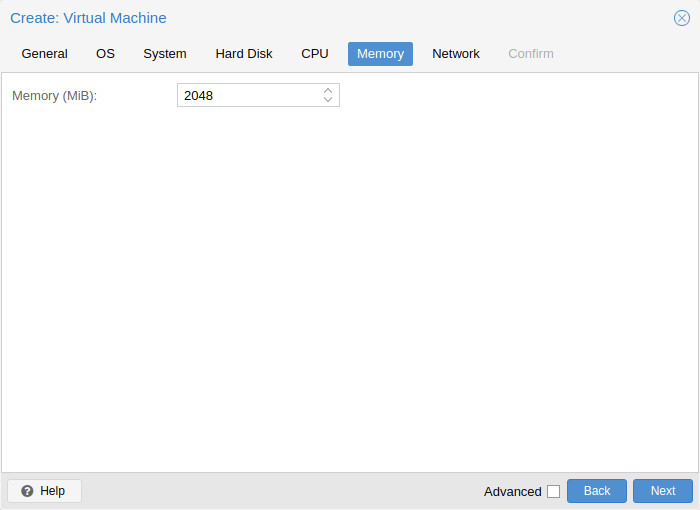 Create VM - Memory